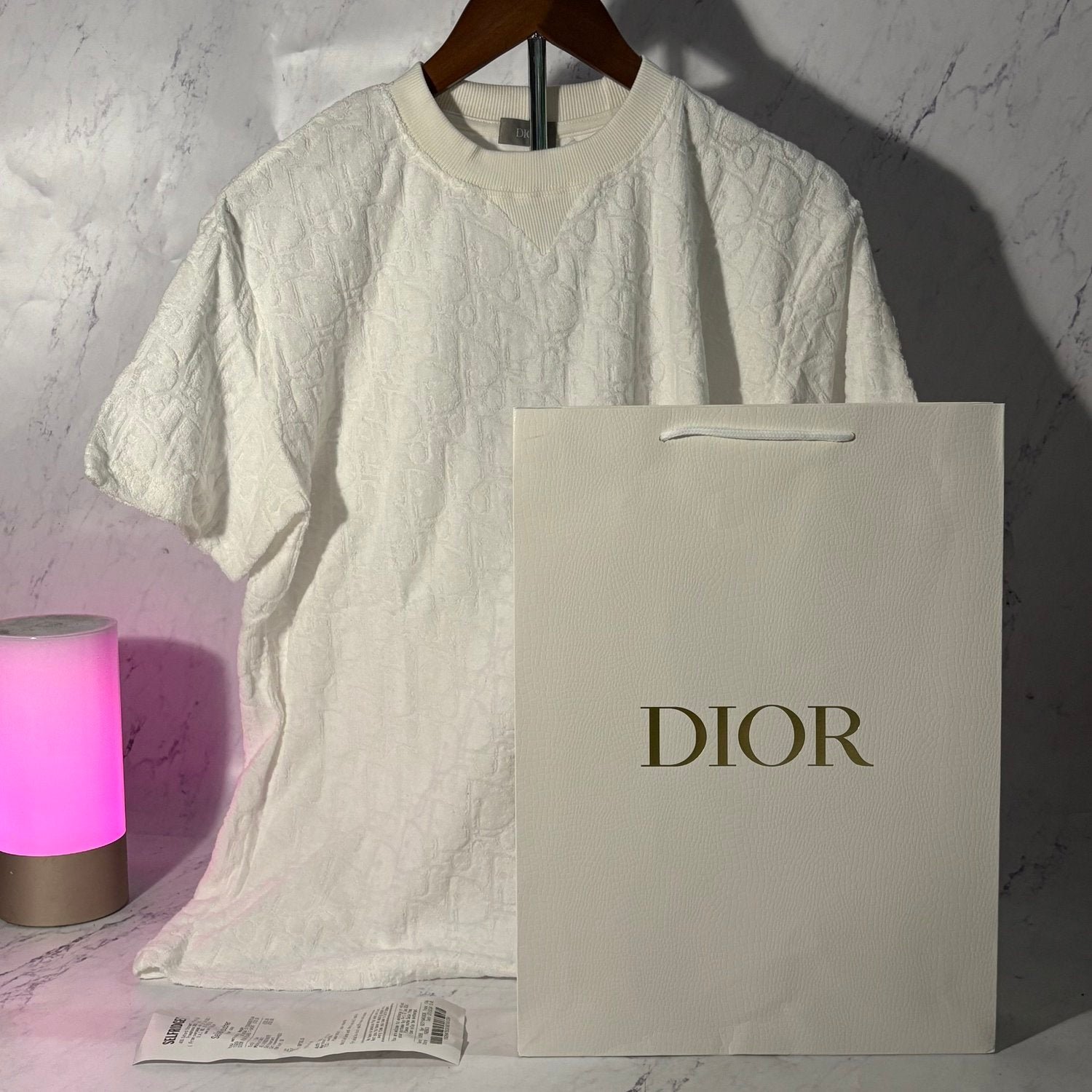 DIOR OBLIQUE T-SHIRT (WHITE SIZE S-XL)