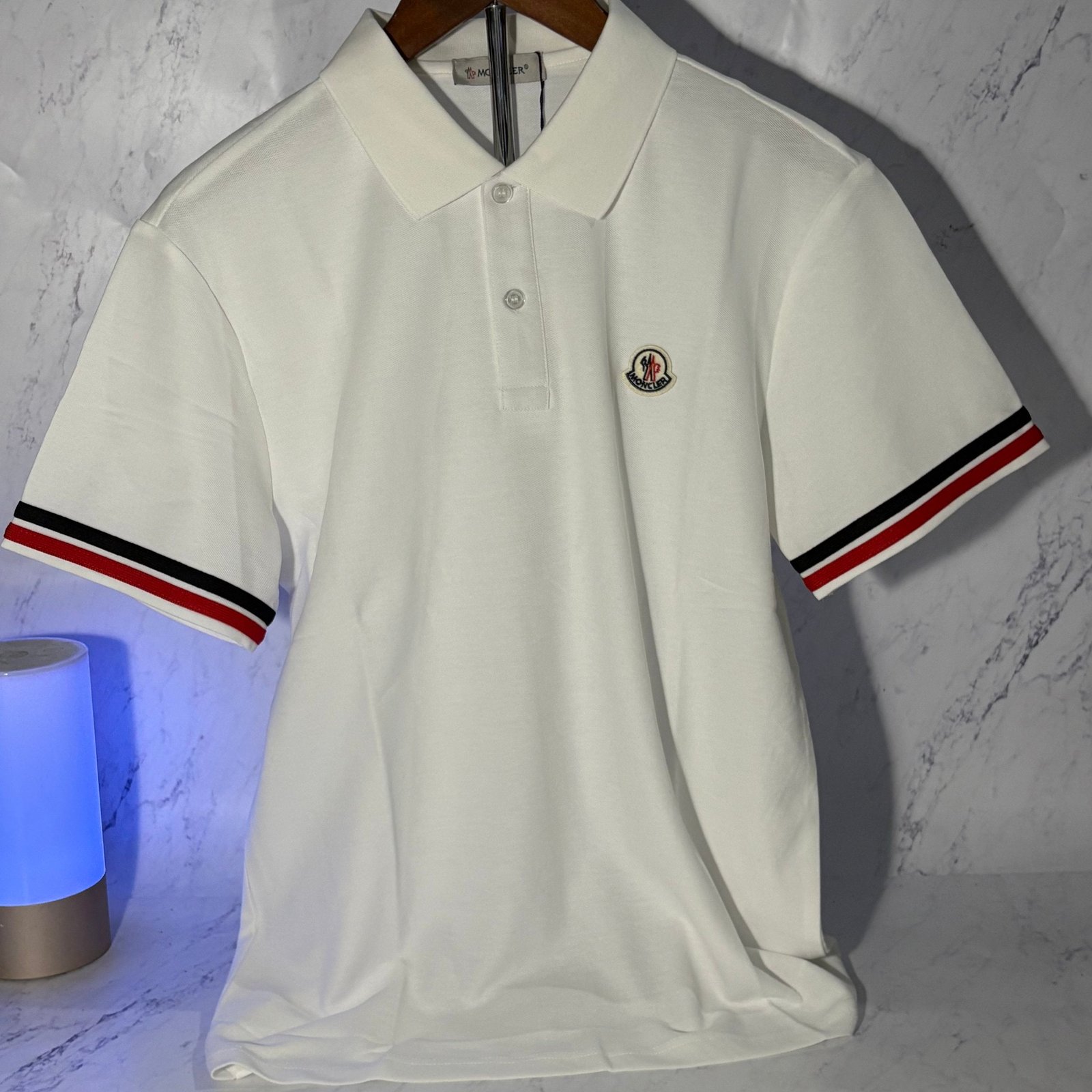 MONCLER STRIPED TRIM POLO SHIRT (SIZE S-XL) - Image 7