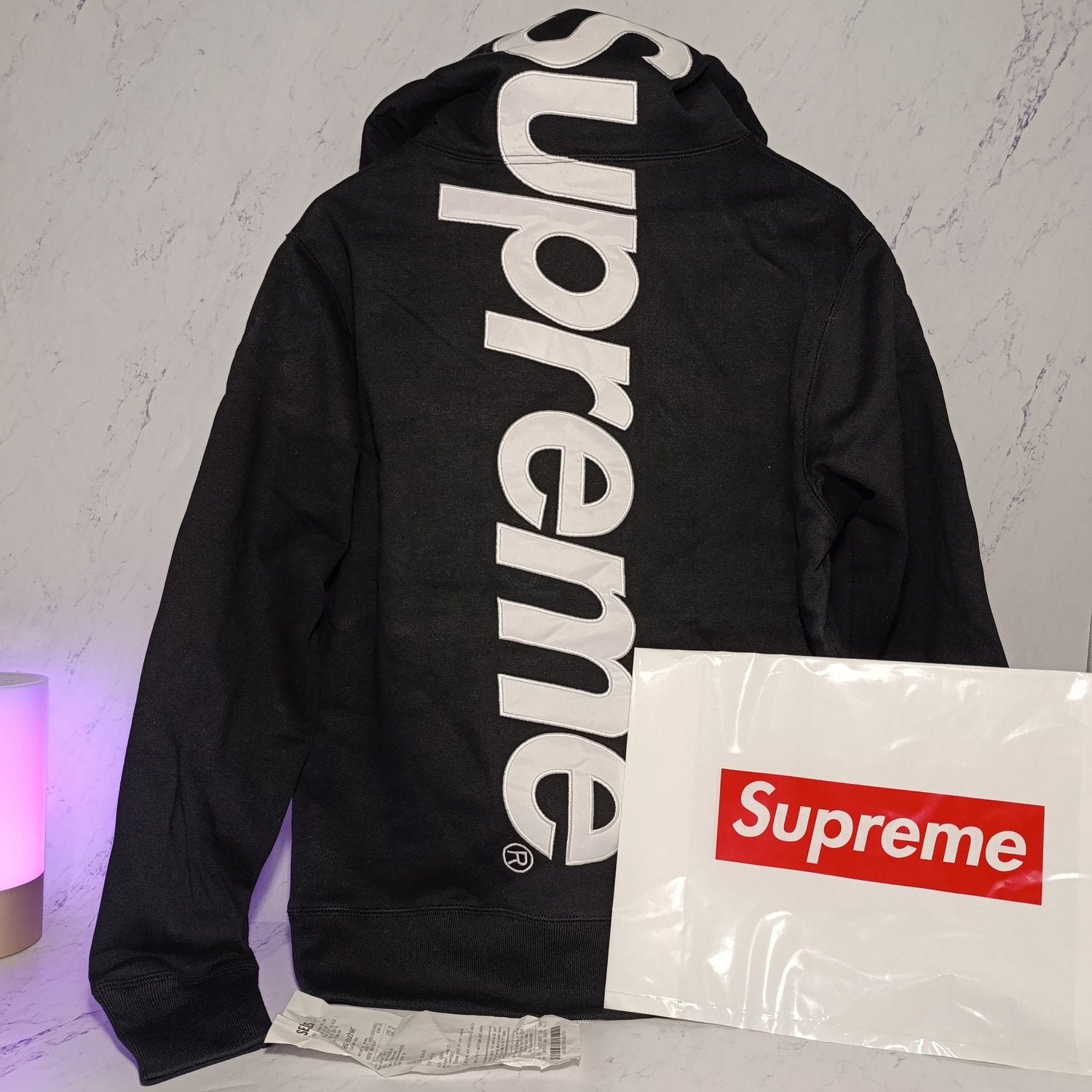 SUPREME SATIN APPLIQUE HOODIE (SIZE S-XL)