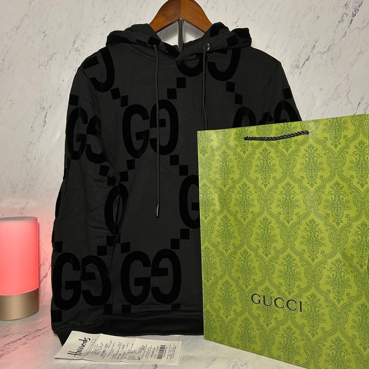 GUCCI MONOGRAM PATTERN HOODIE (SIZE M-XL)