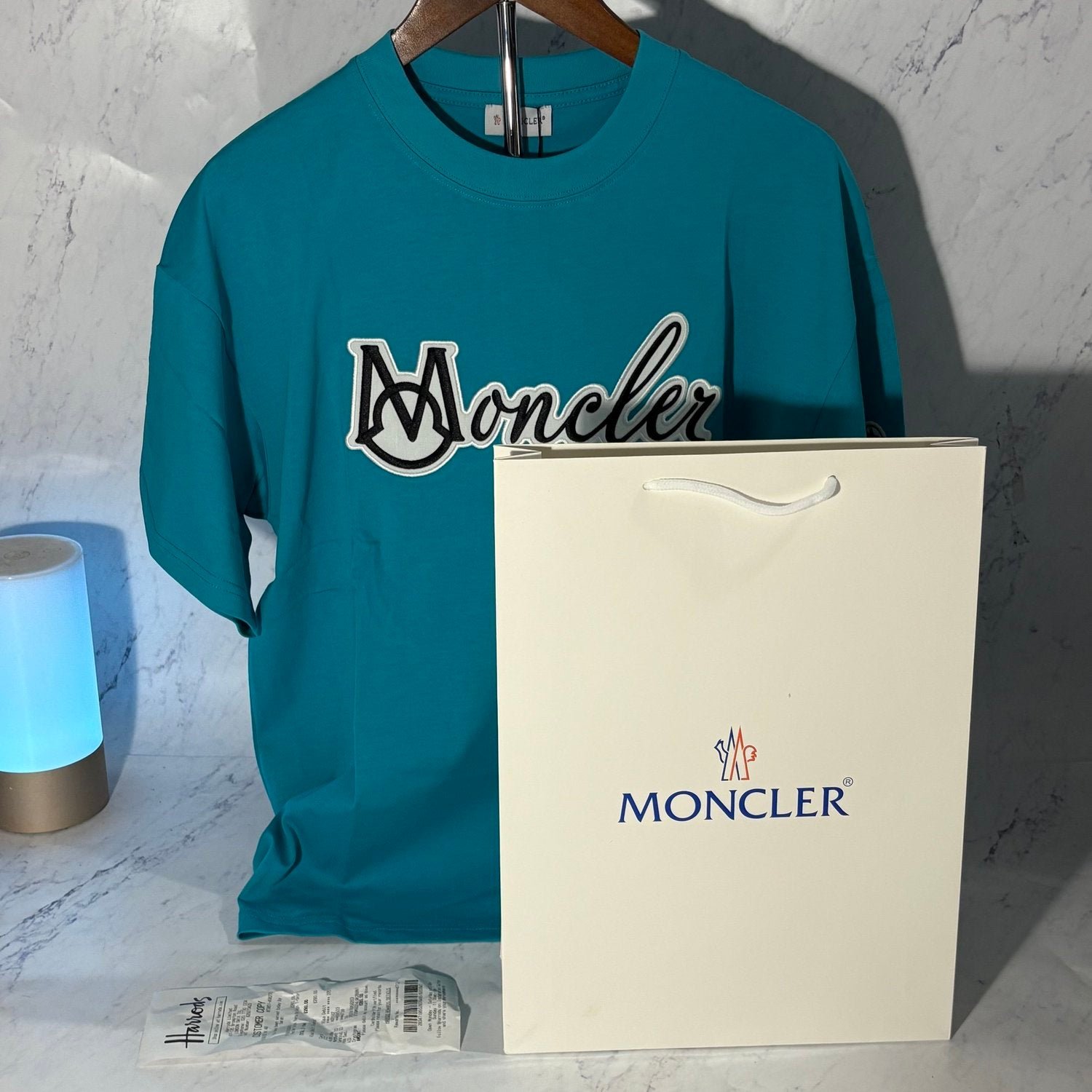 MONCLER VARSITY LOGO T-SHIRT (SIZE XS-L)