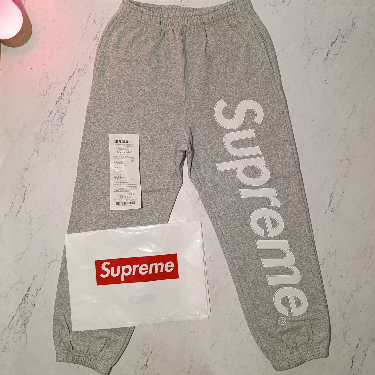SUPREME SATIN APPLIQUE JOGGERS (SIZE S-XL)