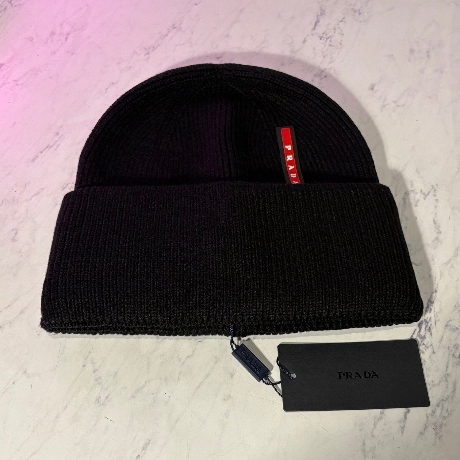 PRADA RED STRIPE BEANIE - Image 2