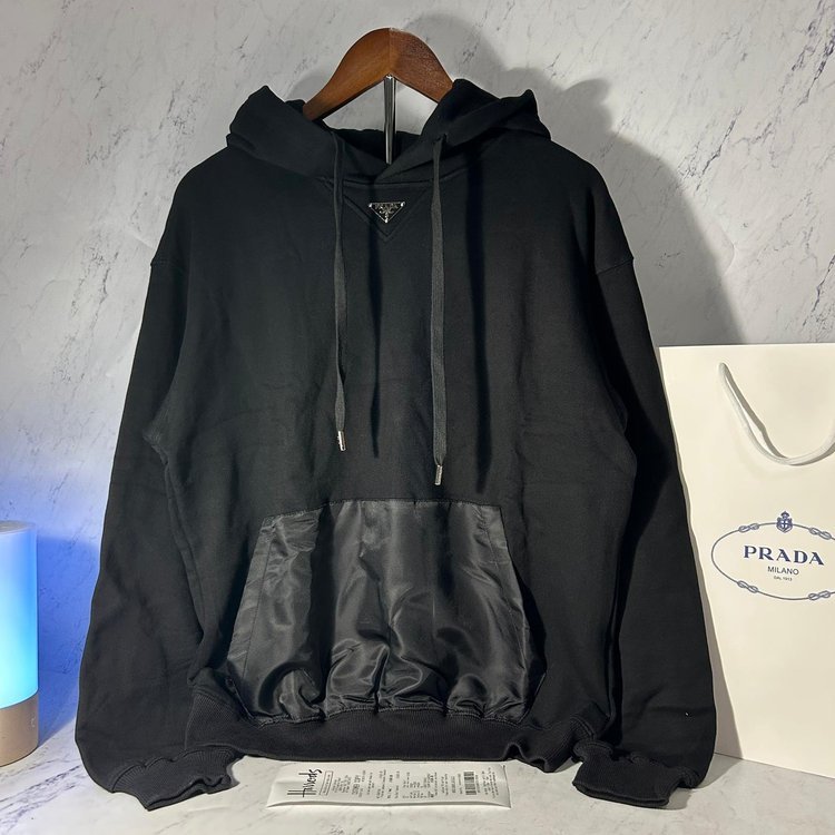 PRADA HOODIE TRIANGLE LOGO (SIZE S-XL) - Image 2