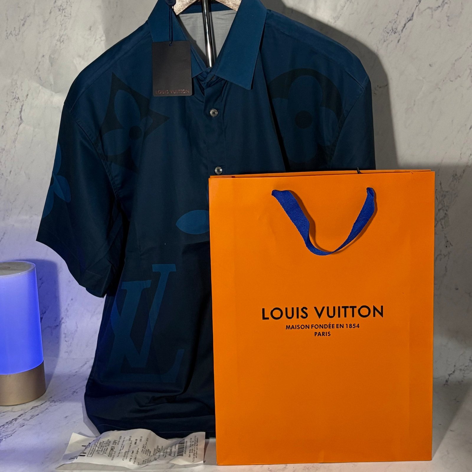 LV MONOGRAM BLUE SHIRT (SIZE M-XL) - Image 4
